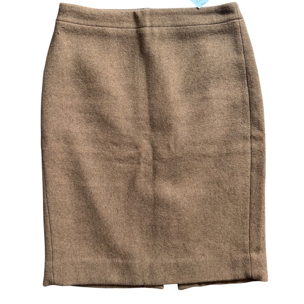 J.Crew Woman Camel Wool Blend Pencil Skirt Size 2 NWT